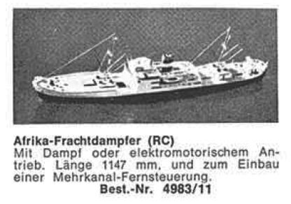 Bauplan AFRIKA-FRACHTER