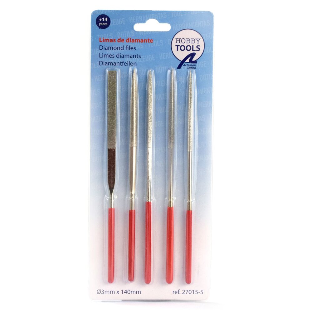 SET 5 diamond files with different shapes (round / flat / half-round / triangular / square)