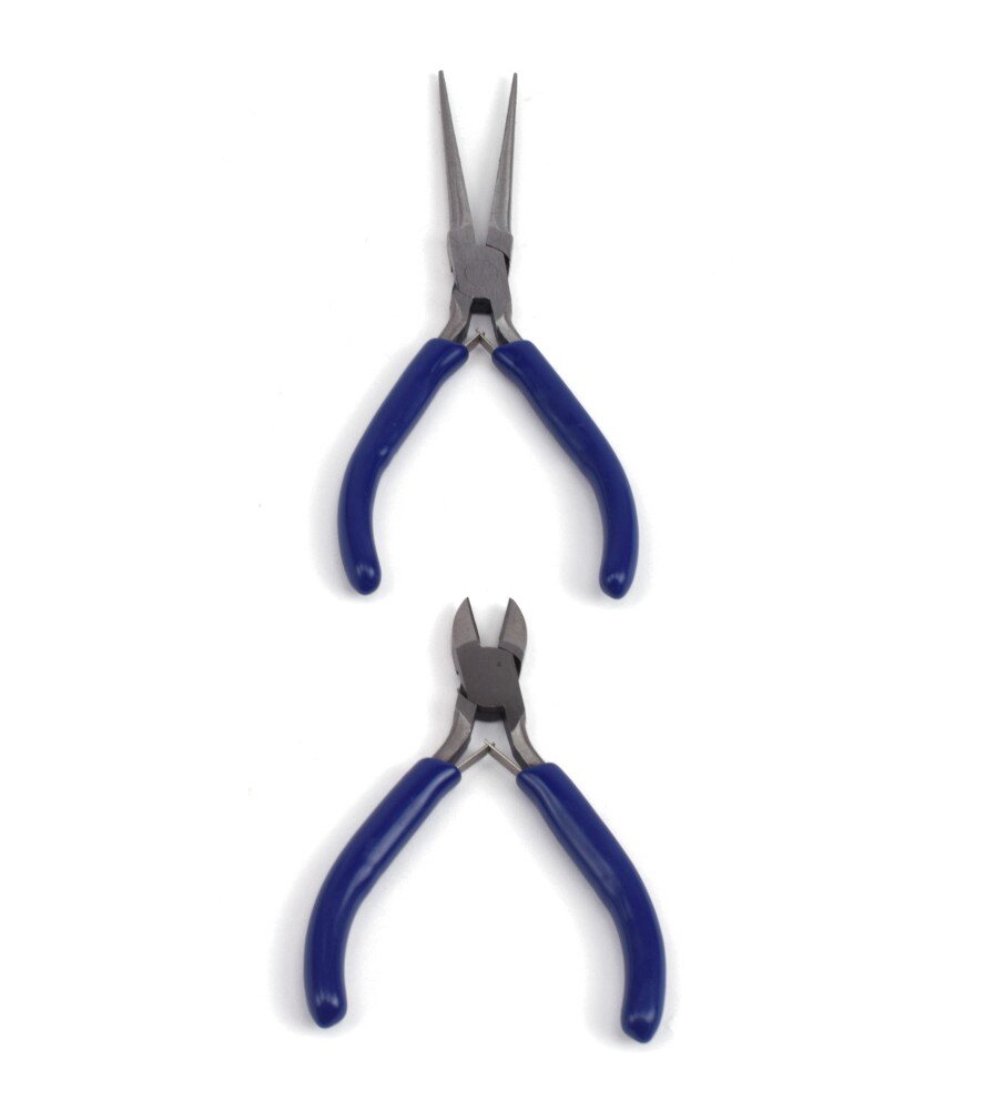SET OF PLIERS (ROUND NOSE + FRONT CUTTING)