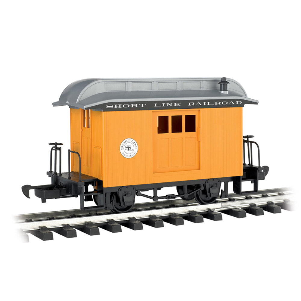 Baggage Car Short Line Railroad Yellow With Silver Roof