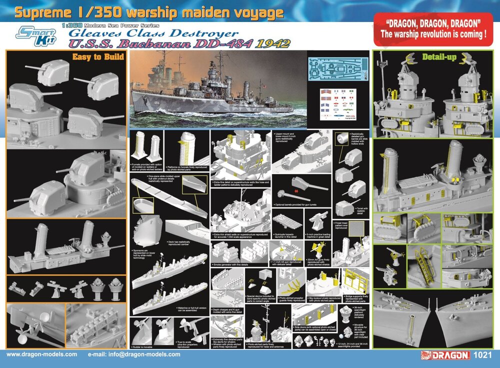 U.S.S. BUCHANAN DDG-484 GLEAVES CLASS DESTROYER 1942 (SMART KIT)