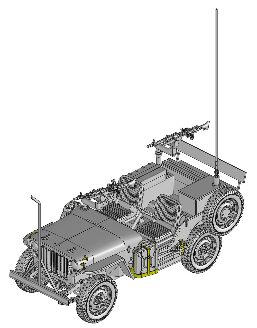 IDF 1/4 Ton 4x4 Truck w/MG34