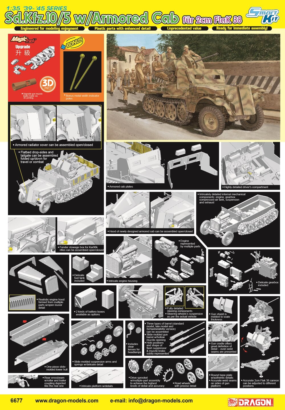 Sd.Kfz.10/5 w/Armor Cab fur 2cm flak 38 (smart Kit)