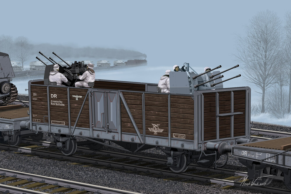 German Railway Ommr w/2cm Flakvierling