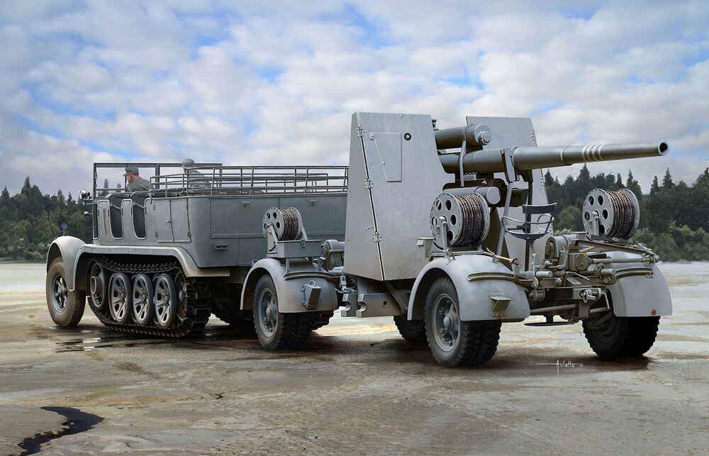 Sd.kfz.7 8(t) Halftrack + 88mm FlaK 36/37
