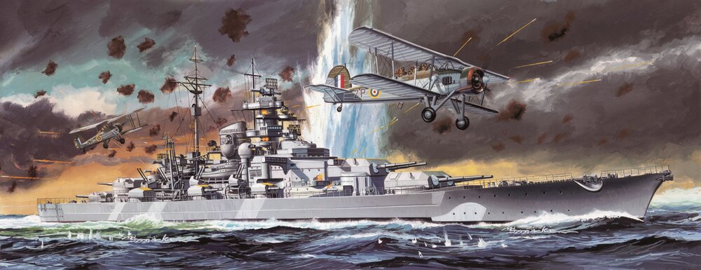 German Bismarck + RN Swordfish