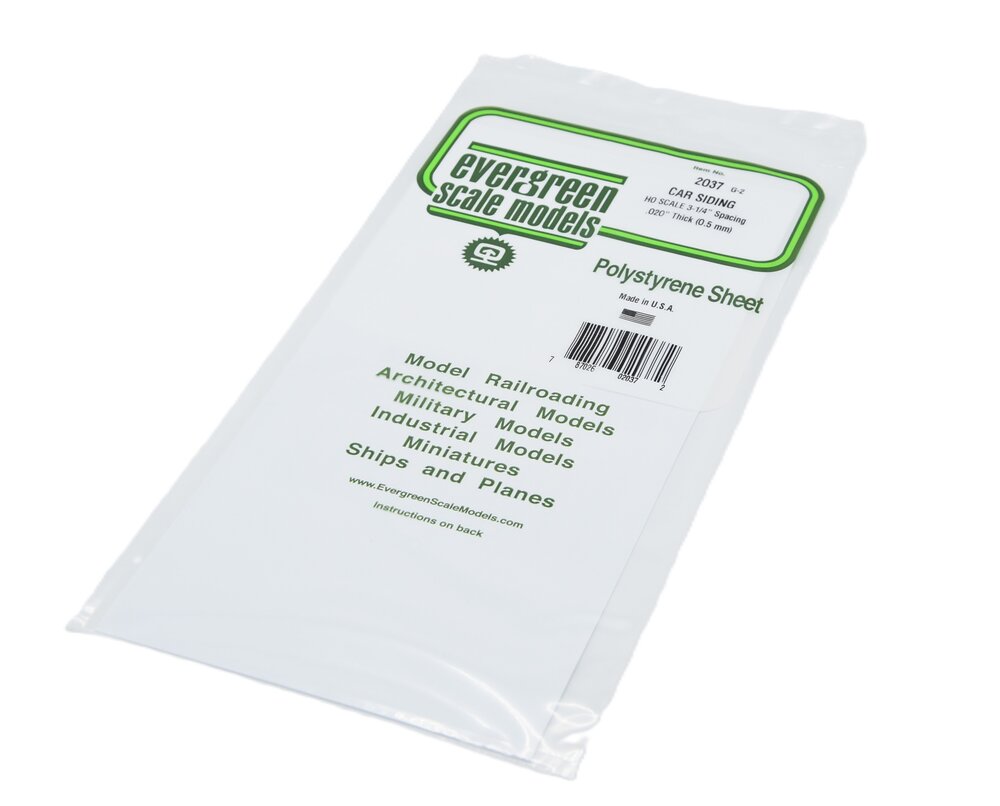 Gegroefd - 0.5mm dik - HO car siding