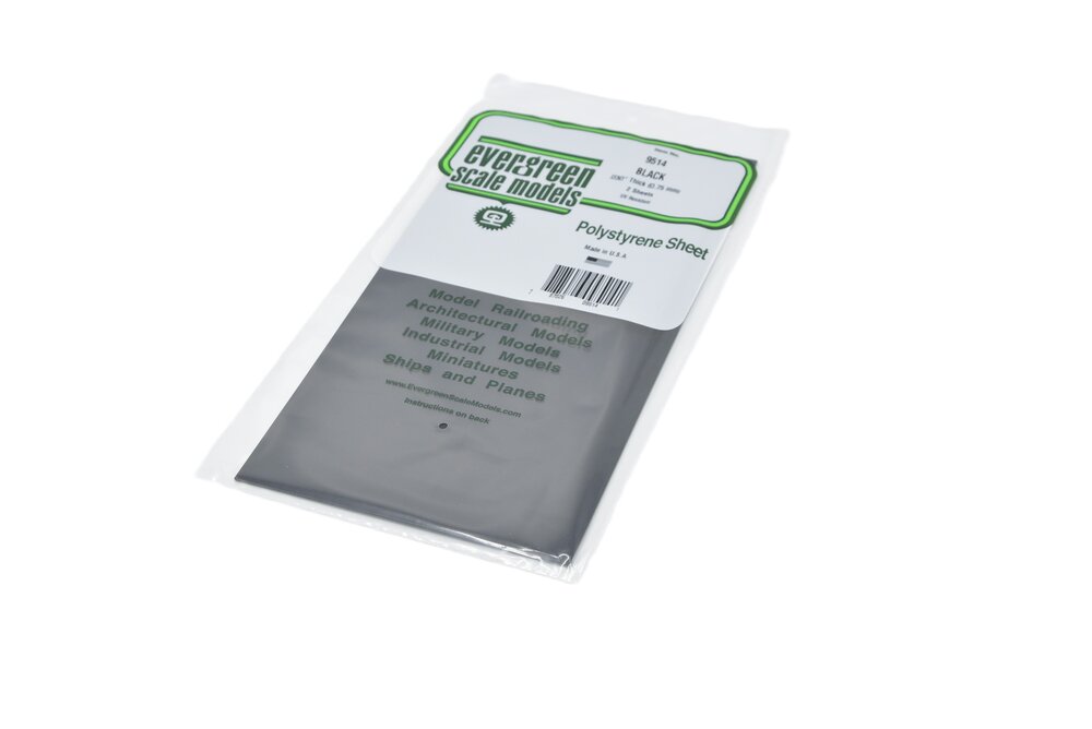 Gladde plaat, zwart 152x292 mm -