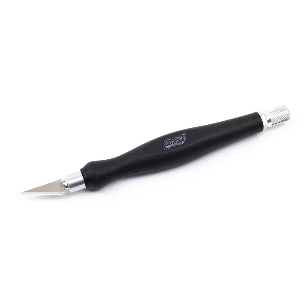 K26 Fit Grip Knife - contoured rubberized grip, black