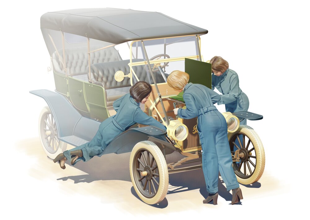 American mechanics (1910s) (3 figures)