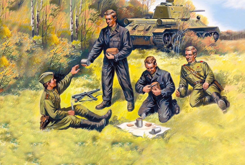 Soviet Tank Crew (1943-1945) (4 figures - 2 officers, 2 tankmen)