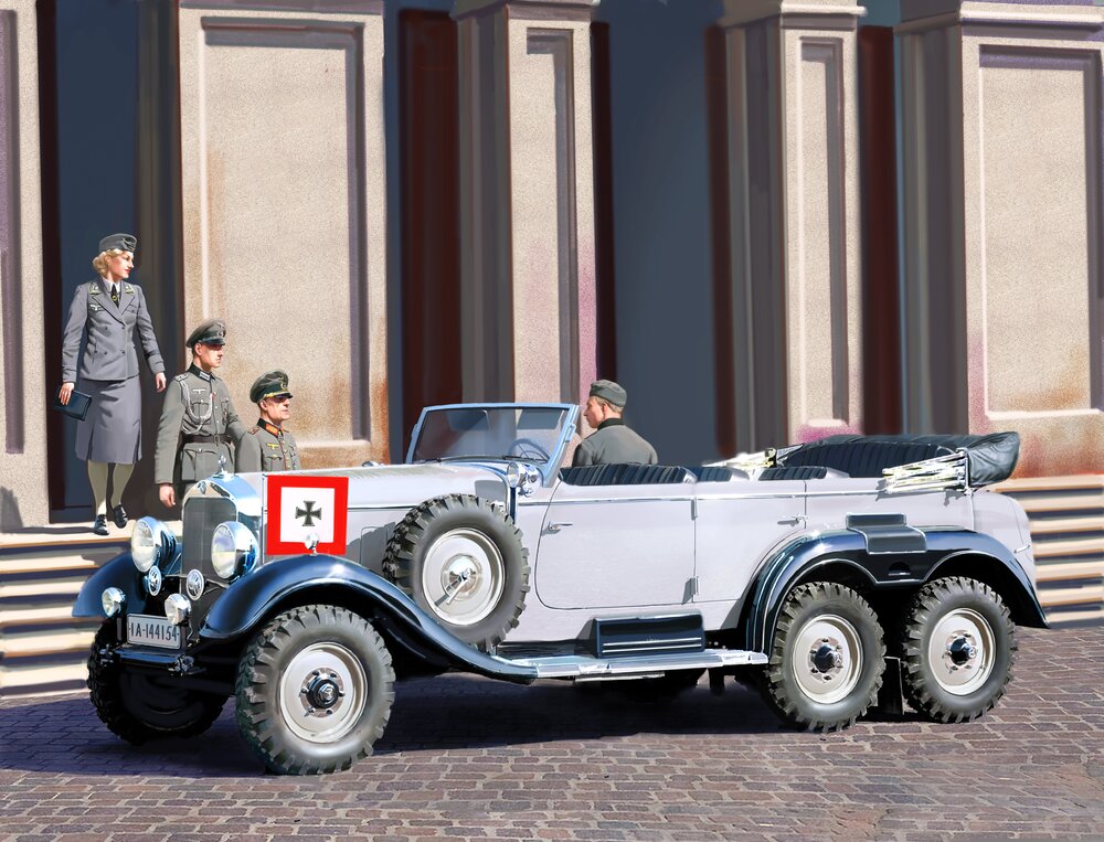 G4 (1939 production), German Car with Passengers (4 figures)