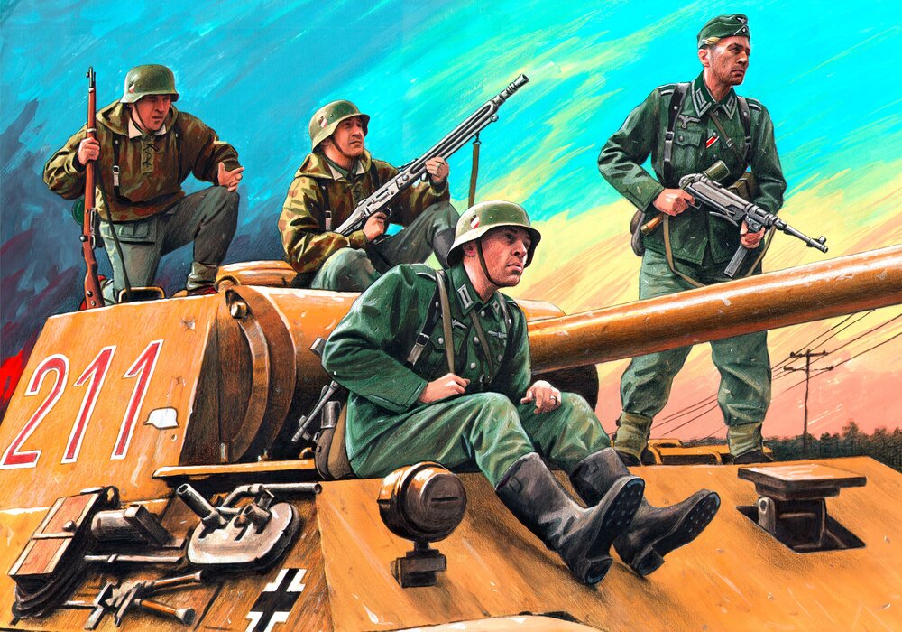 German Tank Riders (1942-1945), (4 figures)