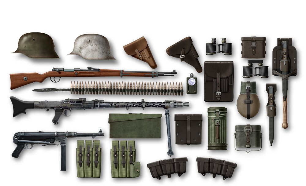 WWII German Infantry Weapons & Equipment (100% new molds)