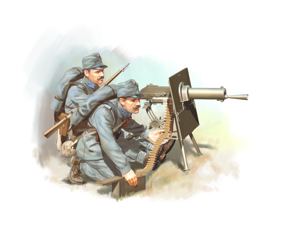 WWI Austro-Hungarian MG Team (2 figures)