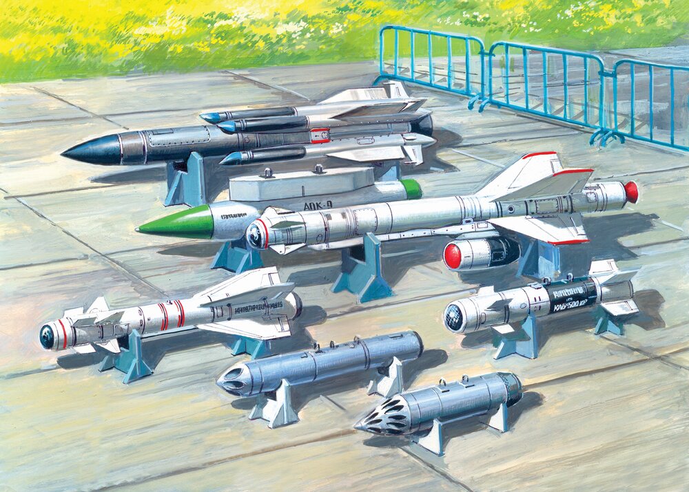 Soviet Air-to-Surface Aircraft Armament (X-29T, X-31P, X-59M missiles, B-13L, B-8M1 rocket containers, KAB-500Kr bombs)
