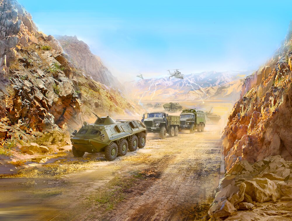 Afghan Motorcade (1979-1989) (URAL-375D, URAL-375A, ATZ-5-375, BTR-60PB)