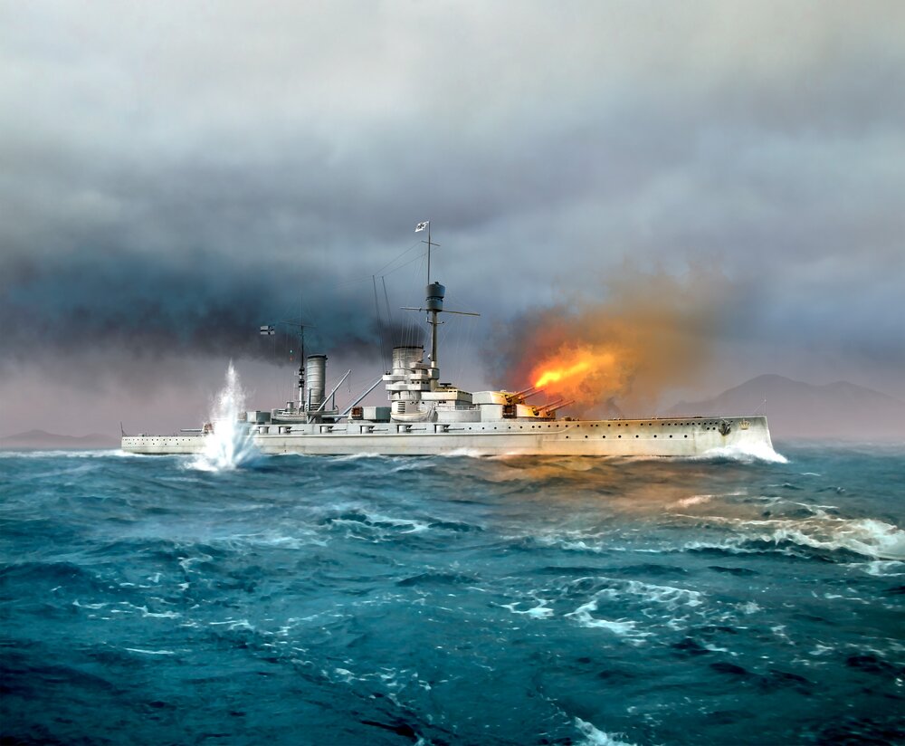 “König”, WWI German Battleship, full hull and waterline (100% new molds)
