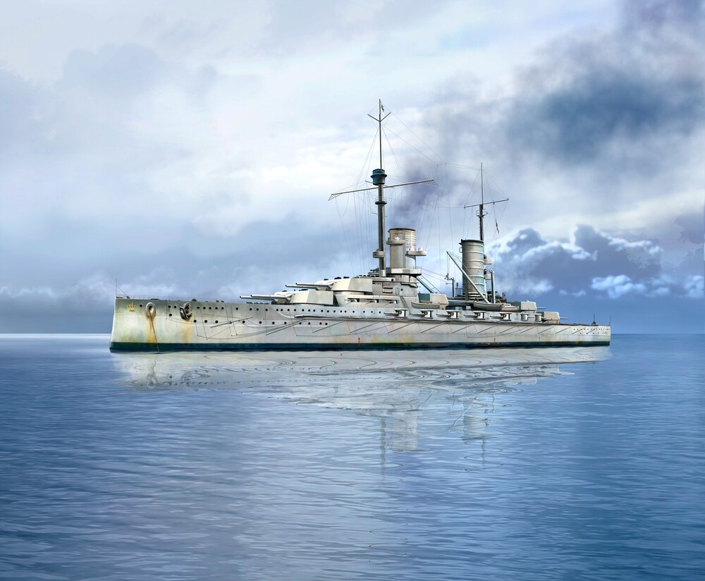 GroÎ²er Kurfürst (full hull & waterline), WWI German Battleship