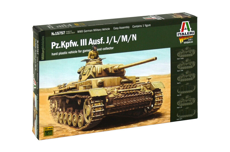 Pz.Kpfw. III Ausf.J/K/L/M/N (Glue, Paints and Brush NOT INCLUDED)