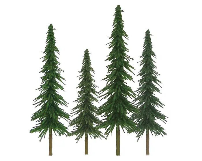 HO-scale - 4″ to 6″ Scenic-Spruce, 24 per pack