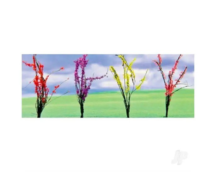 1″-1-1/2″ Flower Bushes, O, Red-Pink-Yell-Purple, 32 pack