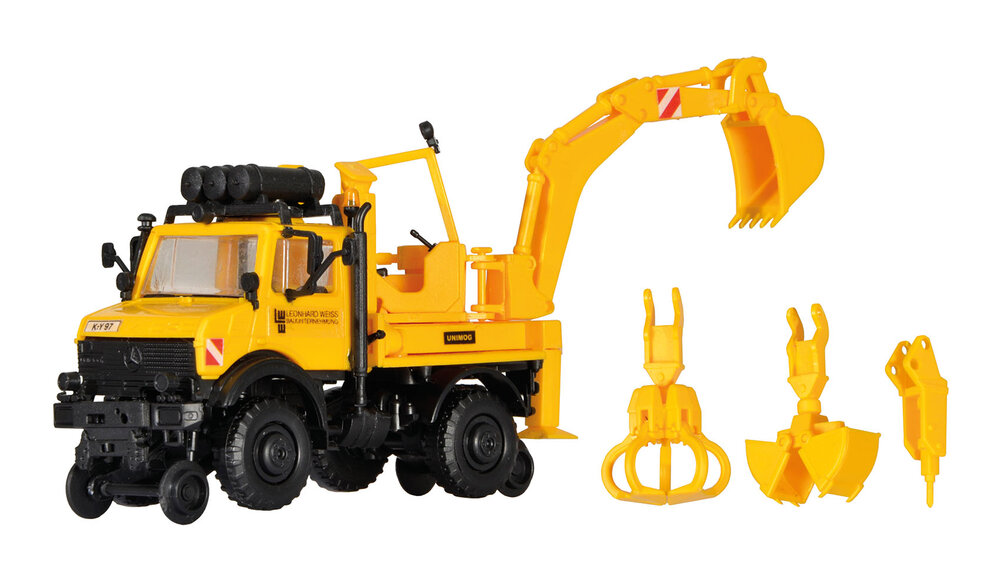 H0 Zweiwege UNIMOG mit Heckba