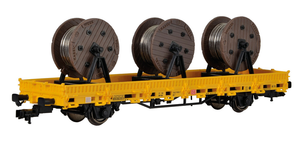 H0 Niederbordwagen mit Kabelr