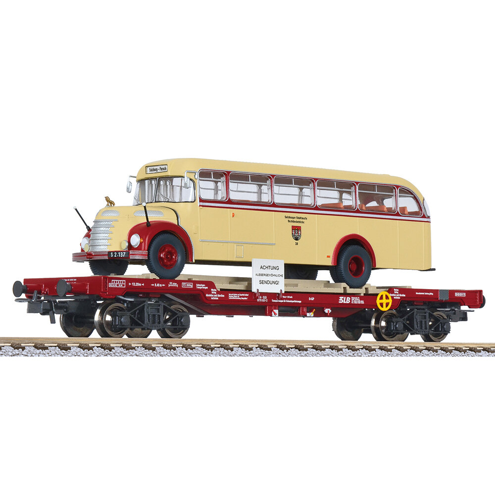 Flat Wagon with Bus ″Salzburger Stadtwerke″, ÖBB, Ep.IV