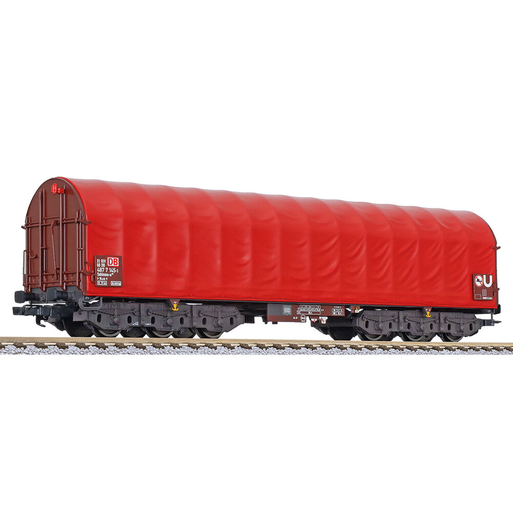 Coil transporter, Sahimms-u 901, red tarpaulin, DB AG, Ep.V, new running number