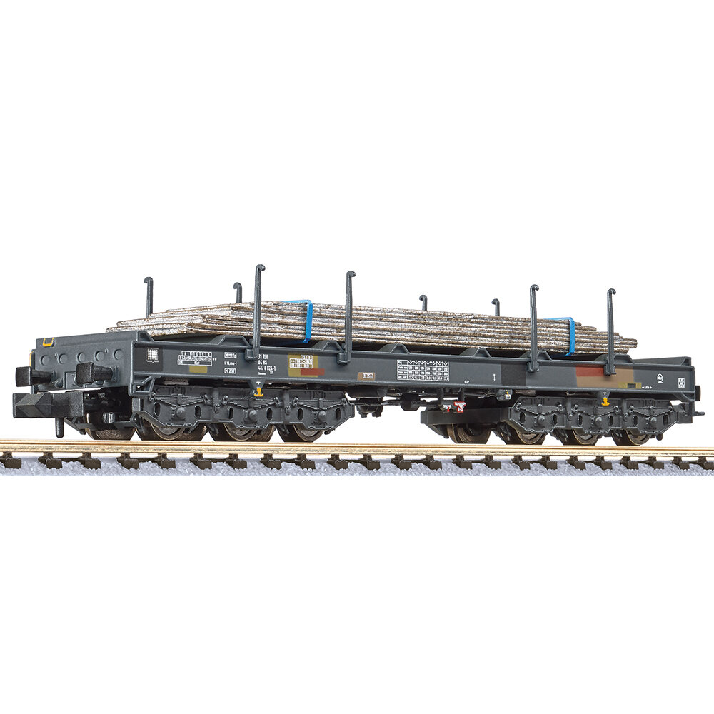 Coil transport wagon, type Sahmms 357, steel plate loading, NS, Ep.V, weathered (1)