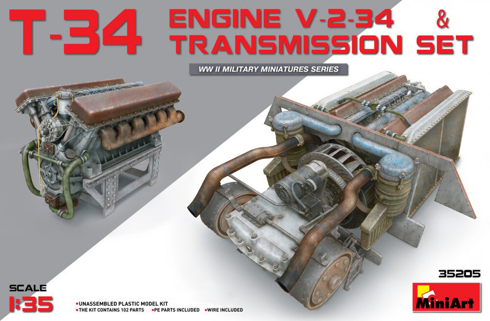 T-34 Engine(V-2-34)&Trans.Set 1/35