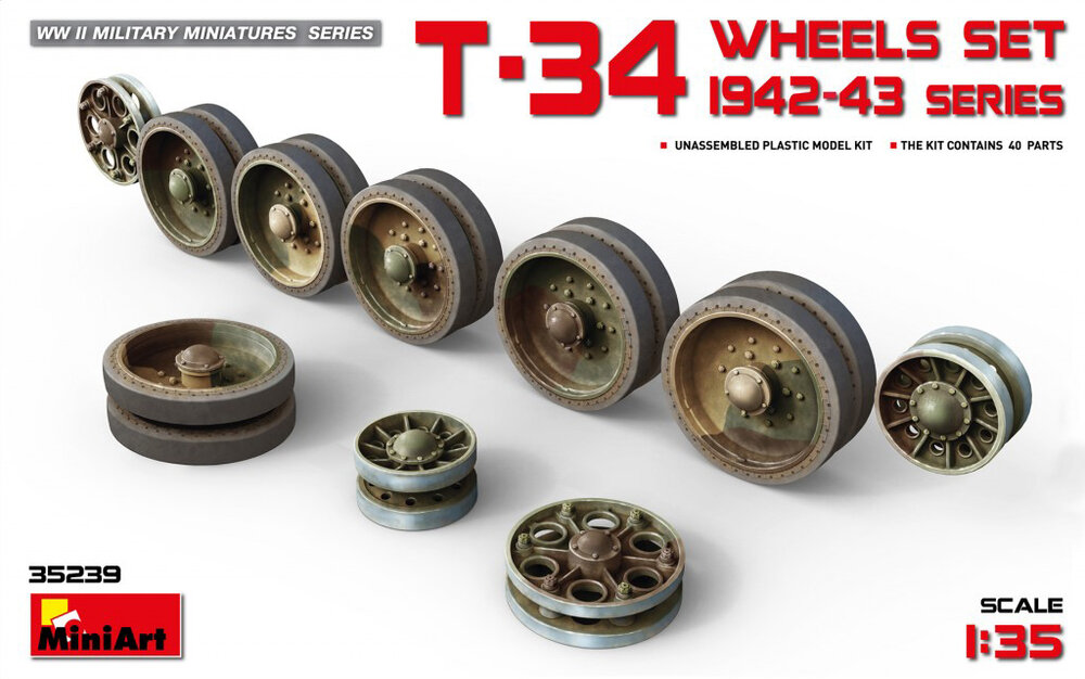 T-34 Wheels Set. 1942-43 1/35