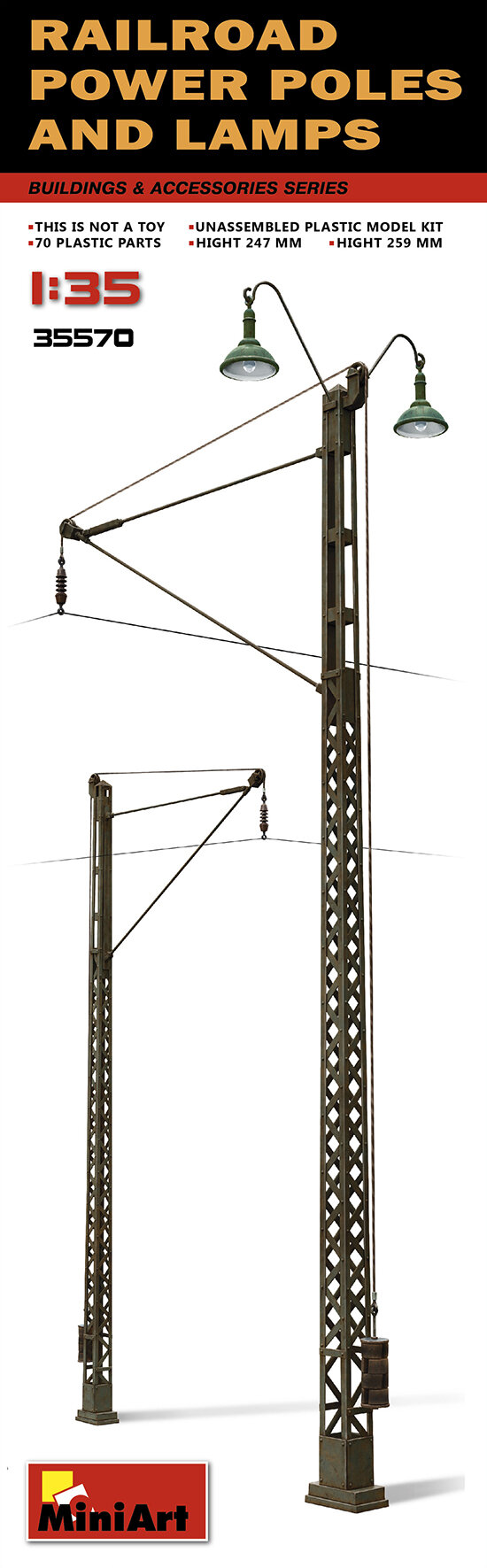 Railroad Power Poles & Lamps 1/35