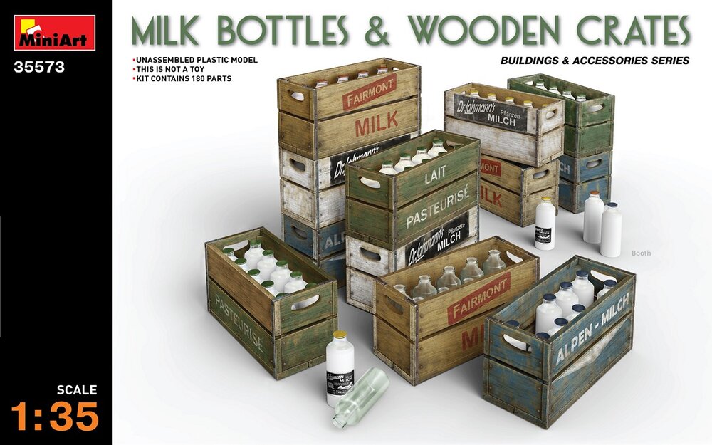 Milk Bottles & Wooden Crates 1/35