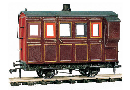 4 Wheel Coach/Brake, maroon livery