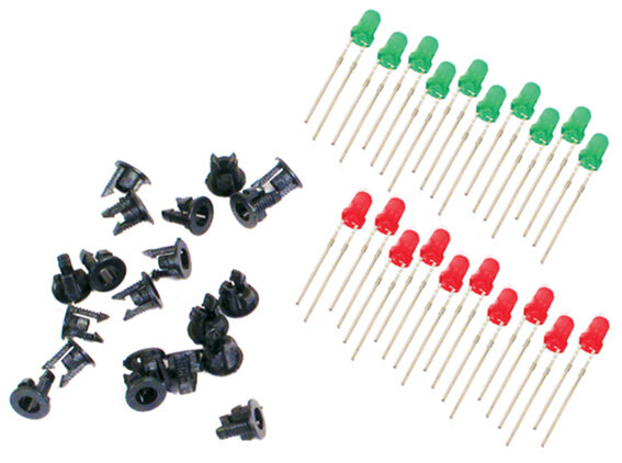 LED'S 10 Green, 10 Red, & 20 Panel Clips