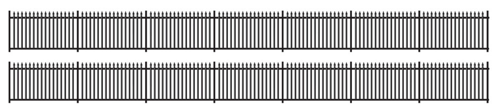 GWR Spear Fencing, Black, Straights