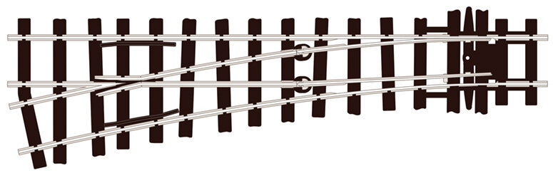 Medium radius L/H turnout