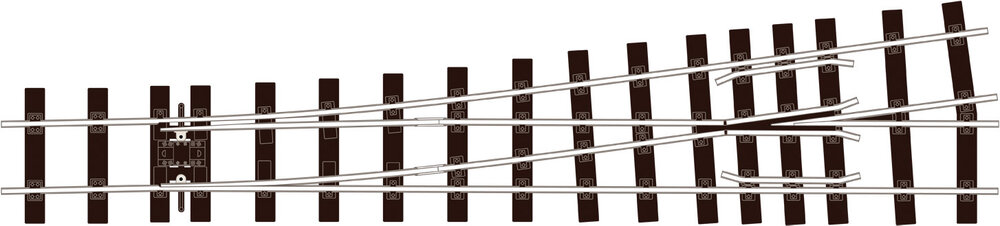 Medium Radius L/H Turnout Electrofrog