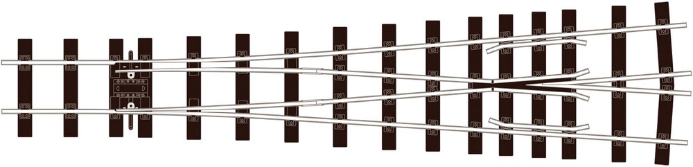 Y Turnout 2413mm (8ft) radius Electrofrog