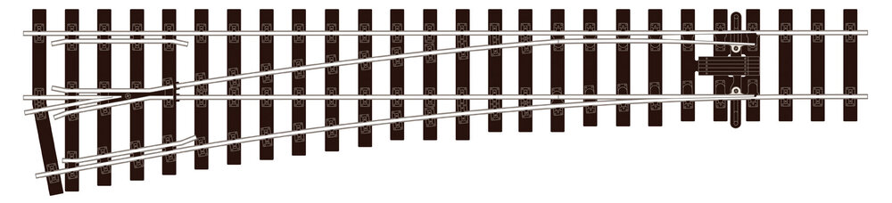 10ft. radius L/H Turnout, Electrofrog