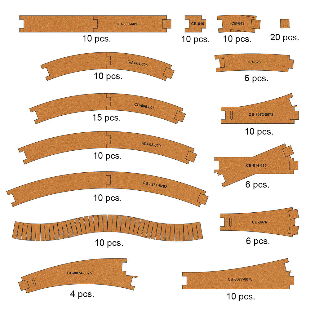 Over 140 pcs Pre-Cut Cork Beds (+40 Meters)
