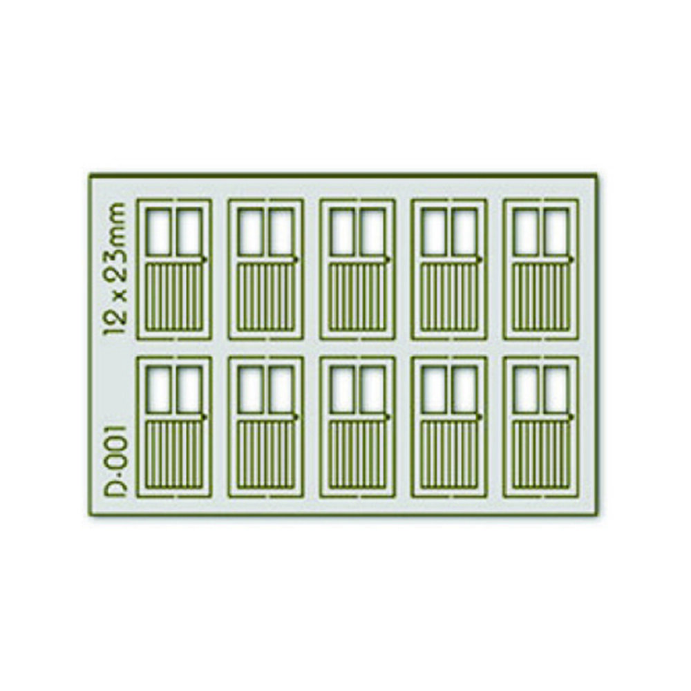 10 pcs 12X23mm 2 Lite Doors HO/OO