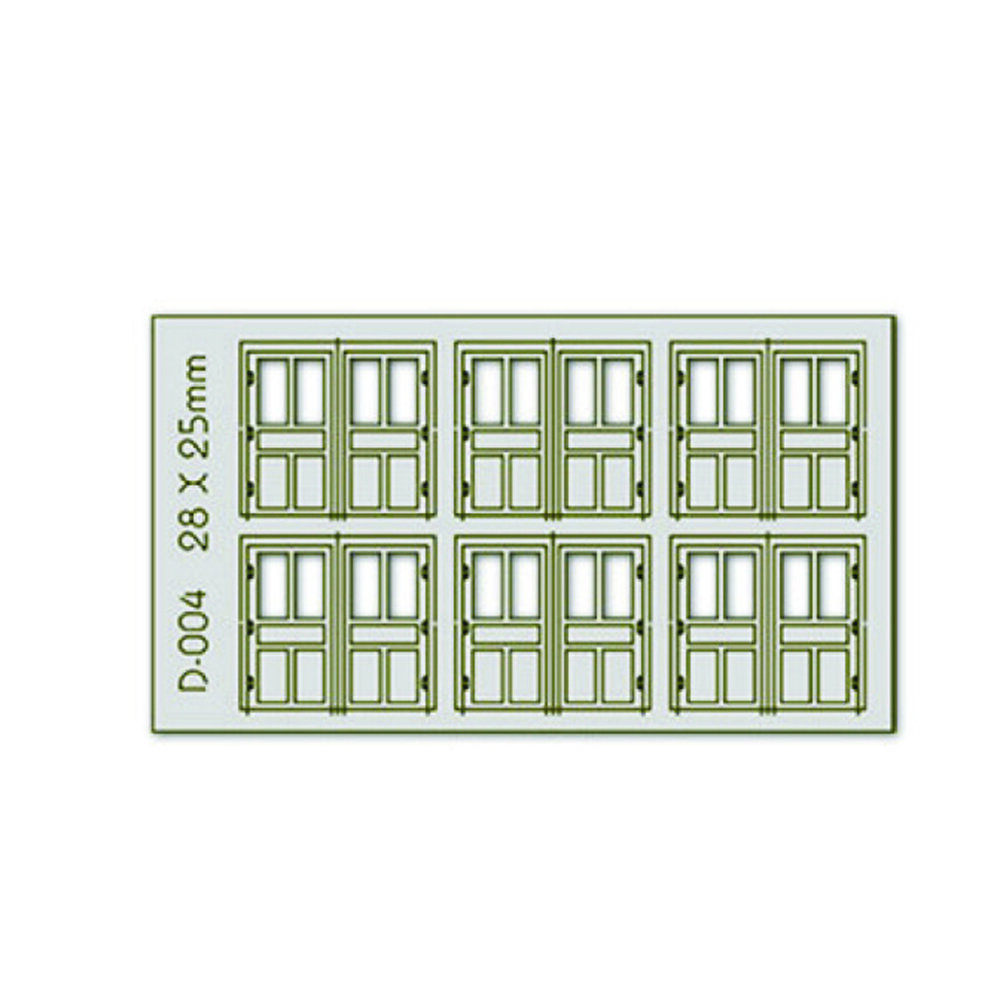 6 pcs 28X25mm Double Unit Doors HO/OO