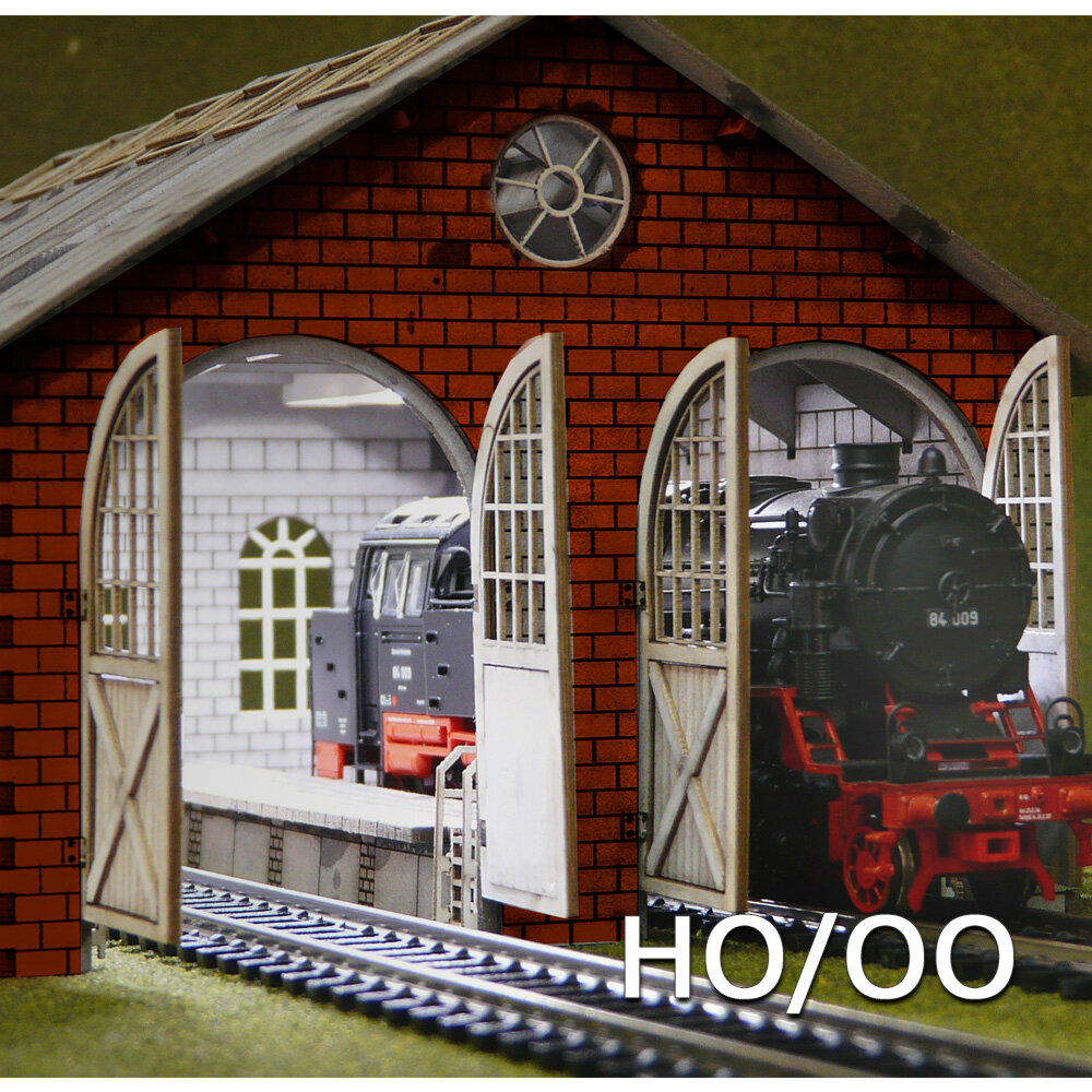 HO-OO Double Engine Loco Shed Laser-Cut Kit