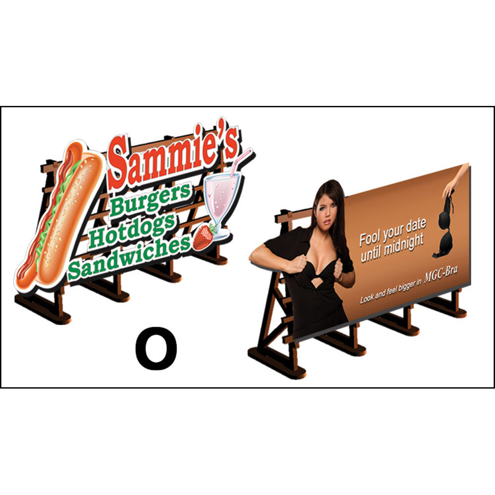 O Scale 2 X Billboards No: 2 Magic Bra + Sammies