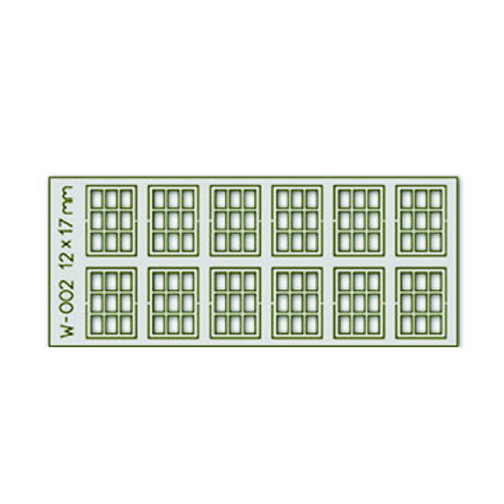 12 pcs 12X17mm 9 Pane Laser Cut Windows HO/OO
