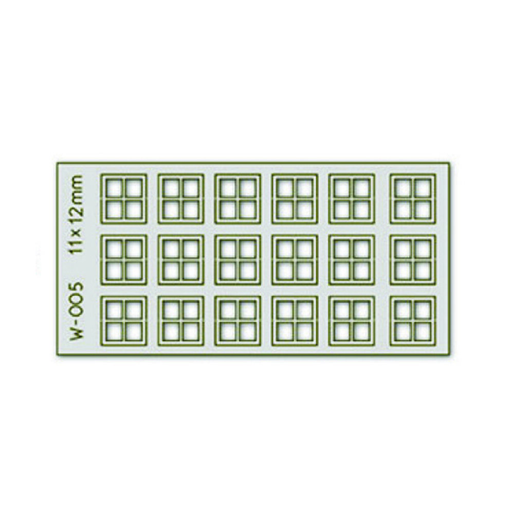 18 pcs 11X12mm 4 Pane Laser-Cut Windows HO/OO