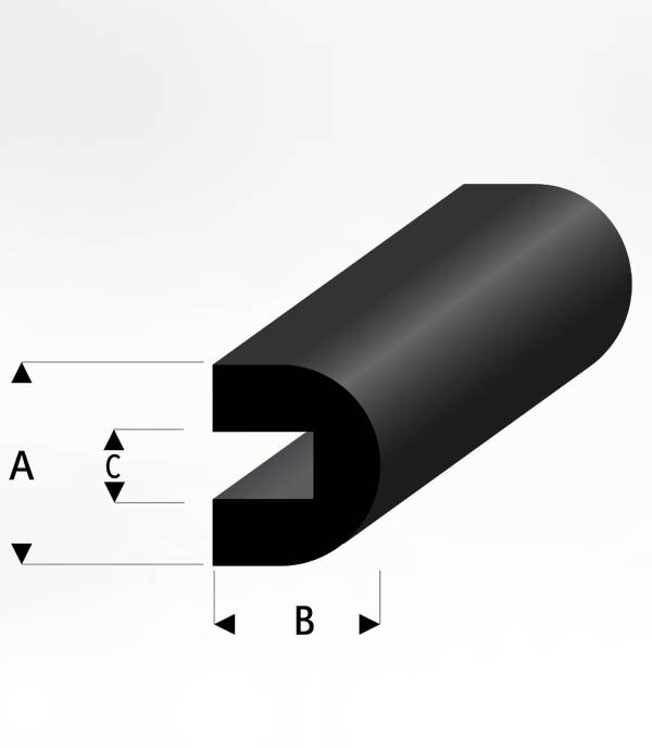 Rubb SQ Round Bumb profile8x7x3mm l=2m